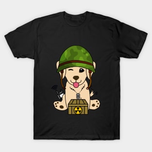 Cute golden retriever is a military pet T-Shirt